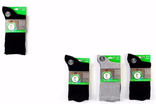 Dündar Kadın Bambu Plus Diyabetik Çorap - 6 Adet  KB41113  Siyah 36-40 - Resim 3