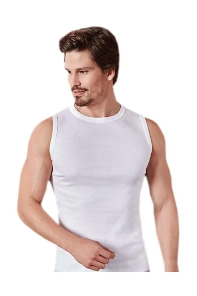 Berrak Erkek Ribana Kolsuz 0 Yaka Atlet 1012 /1013 - 6 Adet  XL Siyah - Resim 3