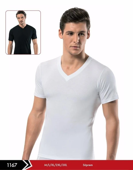 6'Lı Erdem 1167 Erkek V Yaka Kısa Kol Atlet Fanila  Beyaz 3XL ürün görseli