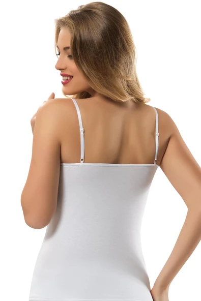 Erdem Kadın Likralı Kaşkorse Ayarlanabilir Askılı Atlet 2115 - 3 Adet  XL Ten - Resim 3