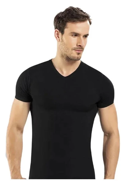 Anıt Erkek V Yaka Modal Fanila Atlet 1204 - 6 Adet   Beyaz 2XL - Resim 4