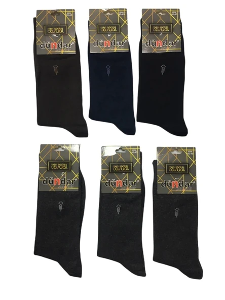 Dündar Erkek Dikişsiz Likralı Penye Desenli Soket Çorap 003 - 6 Adet  Siyah 40-45 - Resim 4