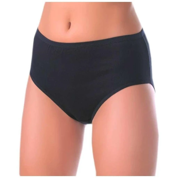 6 Adet Berrak 2064 Bayan Ribana Bato Külot %100 Pamuk  Siyah M - Resim 3