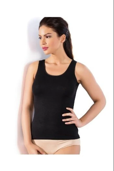 Gümüş Kadın Ribana Geniş Askılı Düz Biyeli Atlet 3009 - 6 Adet   Beyaz 4XL - Resim 5