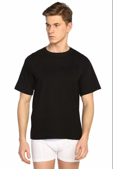 Seher Yıldızı Erkek Penye Renkli Sıfır Yaka Fanila Atlet 003 - 6 Adet  2XL Saks Mavi - Resim 6