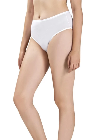 Jiber Kadın Pamuklu Likralı Yüksek Bel Külot 652- 6 Adet  2XL GRİMELANJ - Resim 3