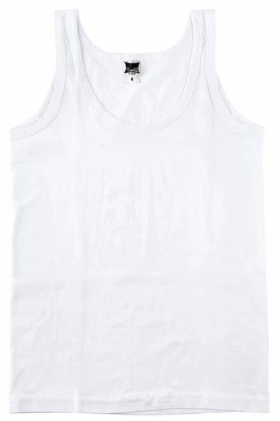 TUTKU ERKEK ÇOCUK RİBANA ATLET 12 Adet  Beyaz 3 (5-6 YAŞ) - Resim 2