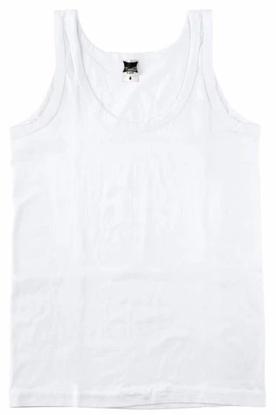 TUTKU ERKEK ÇOCUK RİBANA ATLET 12 Adet  Beyaz 5 (9-10 YAŞ) ürün görseli