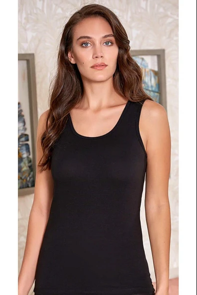 Aydoğan Kadın Likralı Kalın Askılı Atlet 0392 - 3 Adet  Beyaz XL - Resim 3