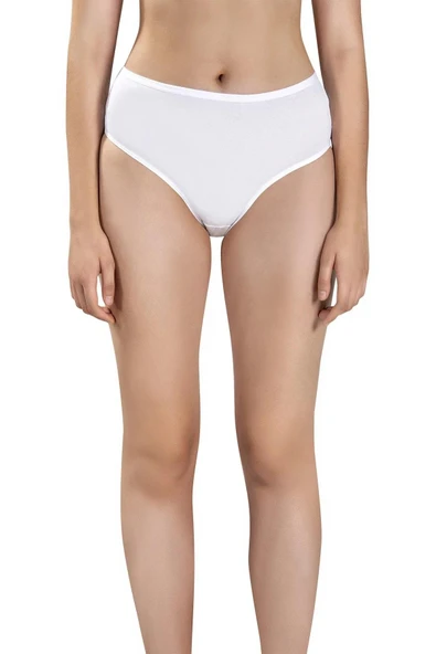 Jiber Kadın Pamuklu Likralı Yüksek Bel Külot 652- 6 Adet  2XL GRİMELANJ - Resim 2