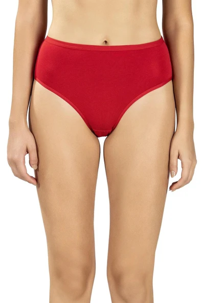 Jiber Kadın Pamuklu Likralı Yüksek Bel Külot 652- 6 Adet  2XL GRİMELANJ - Resim 6