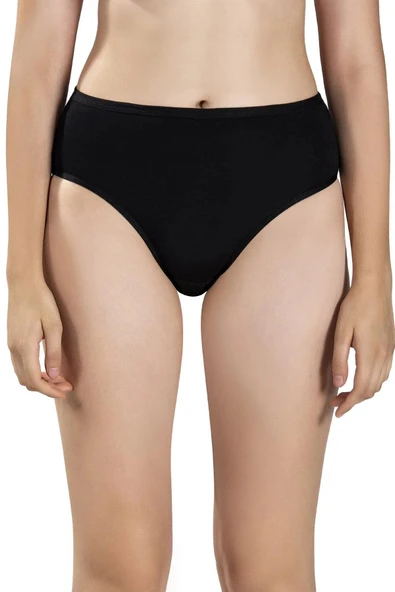 Jiber Kadın Pamuklu Likralı Yüksek Bel Külot 652- 6 Adet  2XL GRİMELANJ - Resim 9