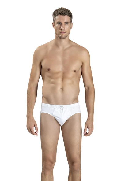 Jiber Erkek Pamuklu Slip Külot 107 - 6 Adet  Beyaz S - Resim 4