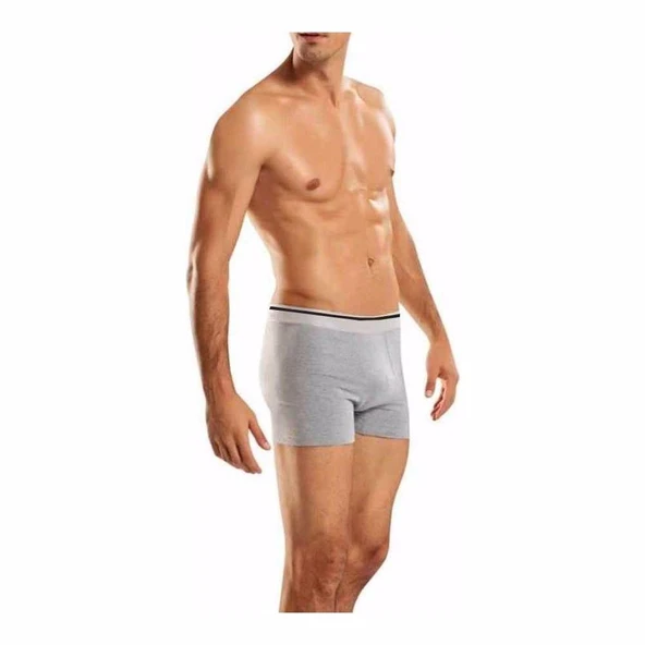 Berrak 1097 Likralı Erkek Boxer Paçalı Külot 6 Adet   Gri 2XL - Resim 2