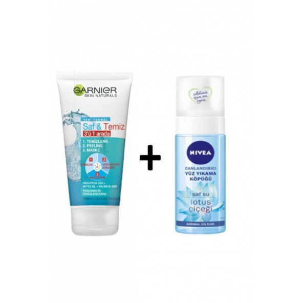 Garnier 3'ü Bir Arada Saf&Temiz + Nivea Canlandırıcı Yüz Yıkama Köpüğü daisy0607