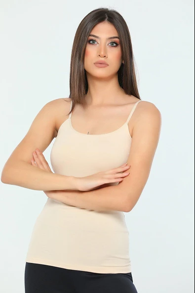 Aydoğan Kadın Likralı İp Askılı Atlet 197 - 6 Adet  XL Siyah - Resim 8