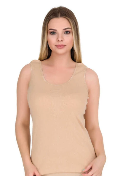 Berrak Kadın Likralı Geniş Askılı Atlet 3'Lü Paket -2127  XL Siyah - Resim 3