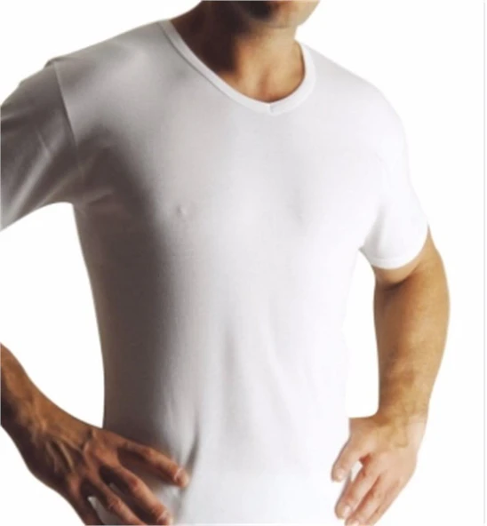 3'Lü Yıldız Erkek Modal Pamuk V Yaka Fanila T-Shirt  Siyah L - Resim 5