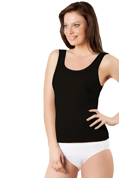 Elite Life Kadın Kalın Askılı Uzun  Atlet 3'Lü Paket - 838  Beyaz S - M - Resim 6