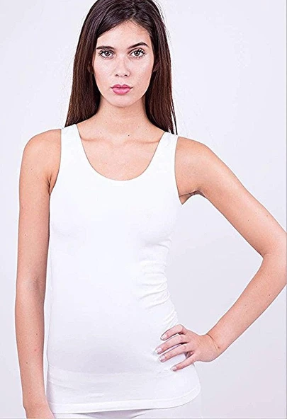 Elite Life Kadın Kalın Askılı Uzun  Atlet 3'Lü Paket - 838  Beyaz S - M - Resim 9