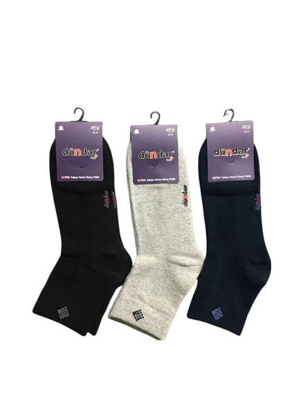 Dündar Erkek Plus Yarım Konç Havlu Patik Çorap 7040 - 6 Adet  Siyah 40-44 - Resim 5