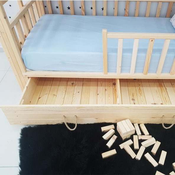 Markaawm Montessori Yatak Merdivenli Ahşap Ranza Çekmeceli - 3