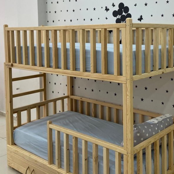 Markaawm Montessori Yatak Merdivenli Ahşap Ranza Çekmeceli - 7