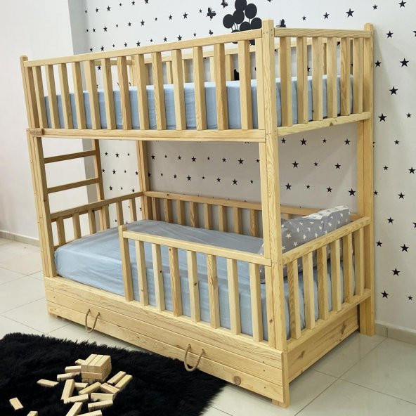 Markaawm Montessori Yatak Merdivenli Ahşap Ranza Çekmeceli - 8
