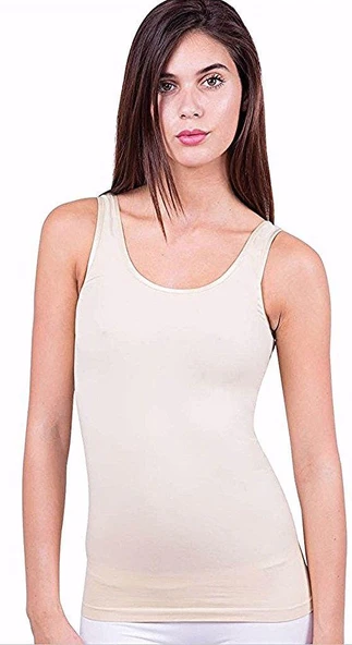 Elite Life Kadın Kalın Askılı Uzun  Atlet 3'Lü Paket - 838  Beyaz S - M - Resim 8