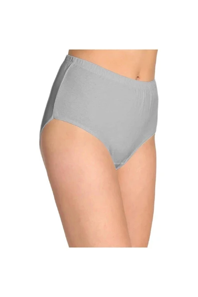 Berrak Kadın Ribana Biyeli Bato Külot 2064 - 6 Adet  Beyaz 3XL - Resim 3