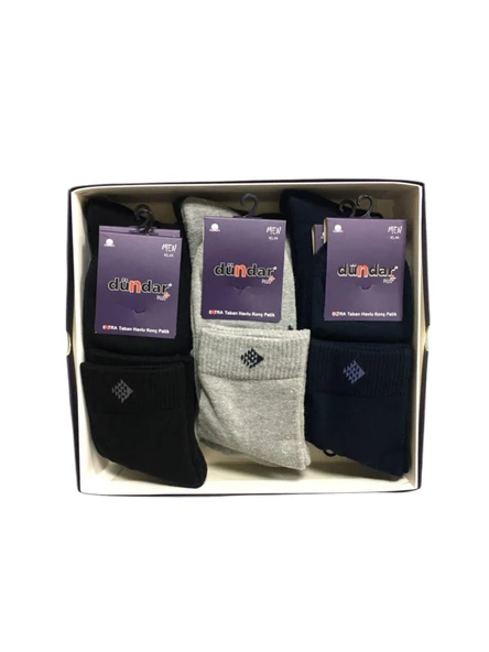 Dündar Erkek Plus Yarım Konç Havlu Patik Çorap 7040 - 6 Adet  Siyah 40-44 - Resim 4