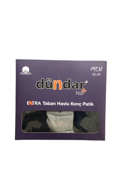 Dündar Erkek Plus Yarım Konç Havlu Patik Çorap 7040 - 6 Adet  Siyah 40-44 - Resim 6