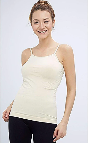 Elite Life Kadın İnce Askılı Uzun Atlet 3'Lü Paket -  846   Beyaz L - XL - Resim 3