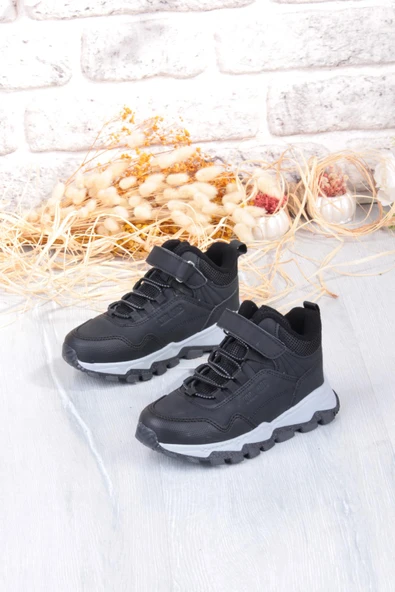 Fort Cool Doruk Siyah Rahat Kaymaz Taban Erkek Çocuk Bot - Resim 4