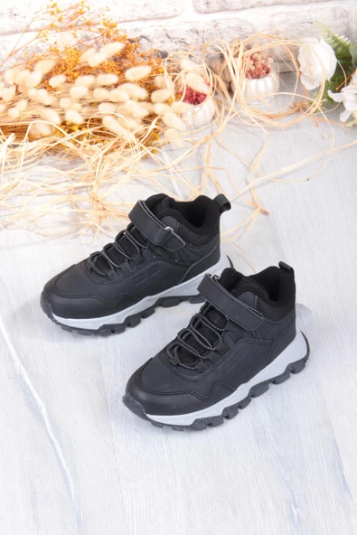 Fort Cool Doruk Siyah Rahat Kaymaz Taban Erkek Çocuk Bot - Resim 7