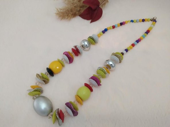 Hdmarketim Rengarenk Taşlı Özgür Temalı Kolyesi - 2