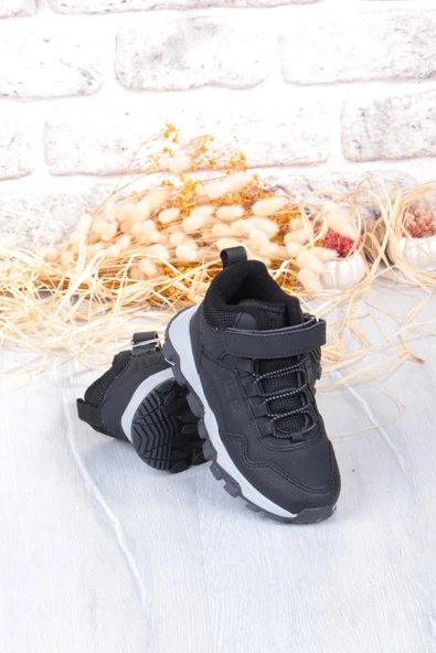 Fort Cool Doruk Siyah Rahat Kaymaz Taban Erkek Çocuk Bot - Resim 6