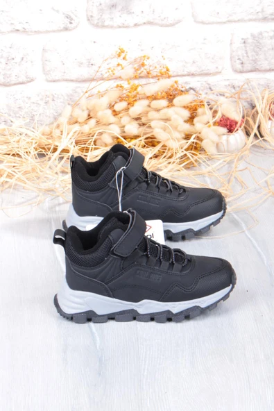 Fort Cool Doruk Siyah Rahat Kaymaz Taban Erkek Çocuk Bot - Resim 2