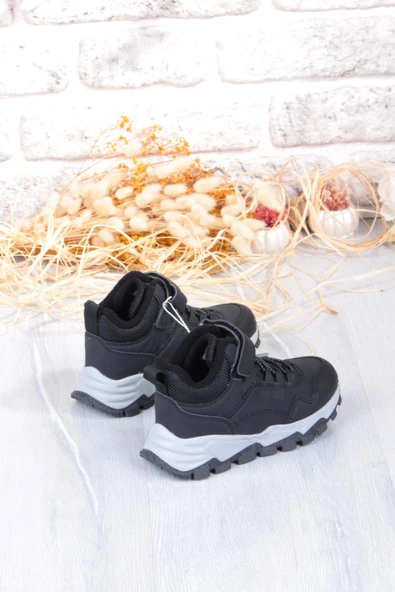 Fort Cool Doruk Siyah Rahat Kaymaz Taban Erkek Çocuk Bot - Resim 5