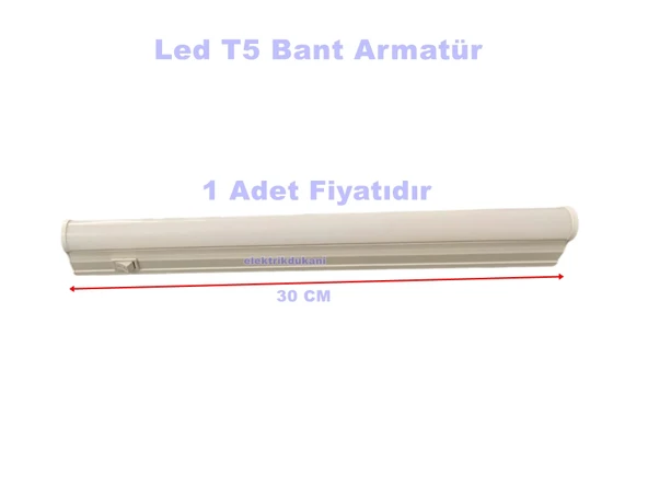 HOROZ Sigma 30cm 4W T5 Led Bant Armatür Anahtarlı 6400K BEYAZ