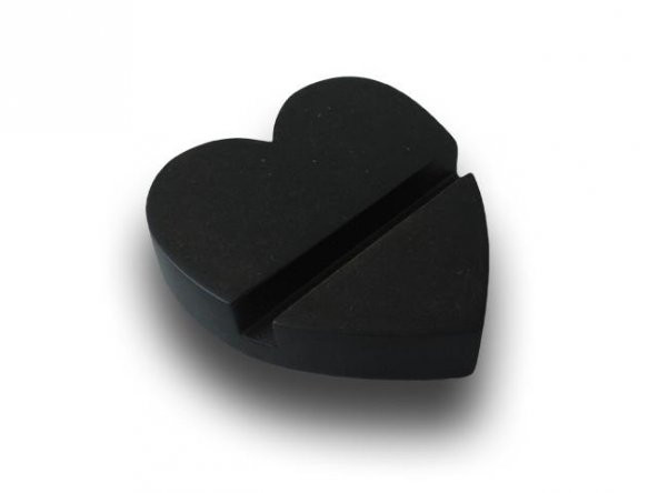 Datapower Ahşap Kalp Şekilli Akıllı Telefon Standı Siyah