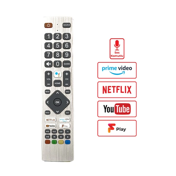WEKO KL SHARP SH-V5 NETFLIX-PRIME VIDEO-YOUTUBE TUŞLU SES KOMUTLU LCD LED TV KUMANDA