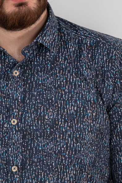 SLİMFİT DESENLİ ERKEK GÖMLEK - 4