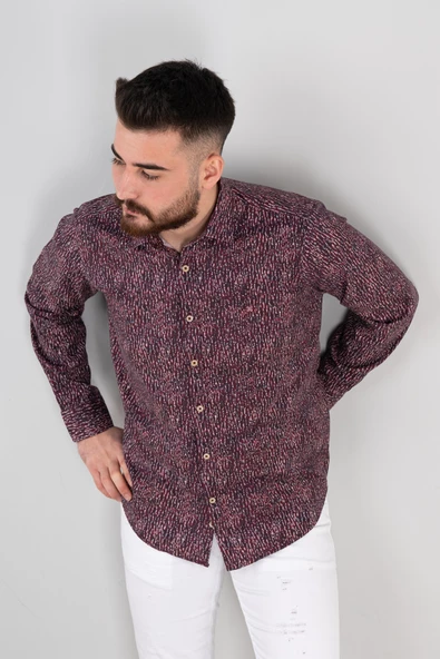 SLİMFİT DESENLİ ERKEK GÖMLEK - 6