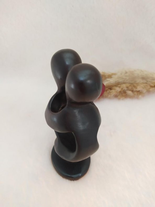 Hdmarketim Öpüşen Çift Reçine Siyah Biblo Romantik - 2