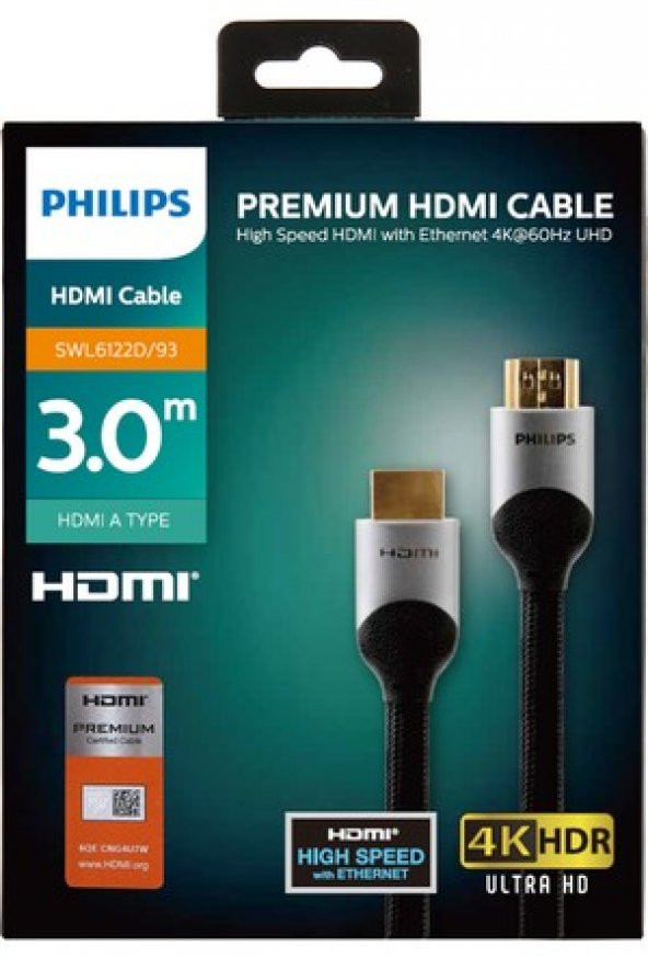 Philips SWL6116d-93 4K 3mt Altın Uçlu Hdmı Kablo  High Speed - 1