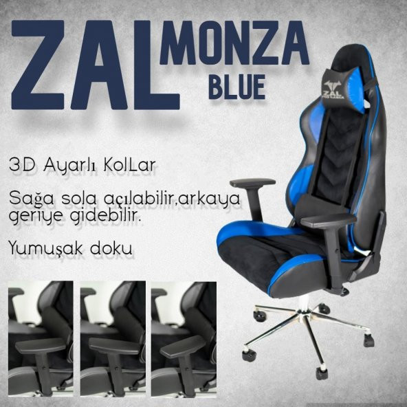 Herkese Mobilya Zal - Monza Blue Pro Gamer Üst Seviye Oyuncu Koltuğu Yarış Koltuğu E-Spor Koltuğu