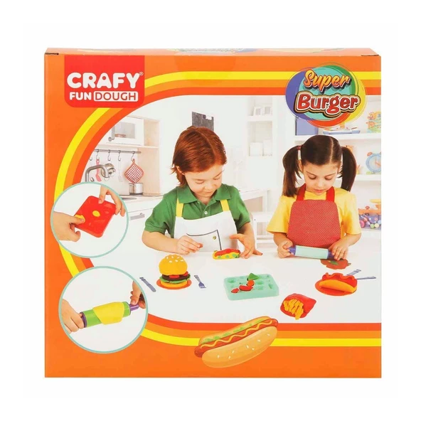 2015 Crafy Süper Burger Oyun Hamuru Seti 200 g 12 Parça - 3