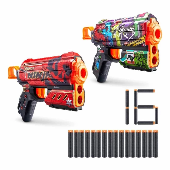 36534 X-Shot Skins Flux 16 Mermili 2'li Sünger Dart Atan Silah 21 cm -Sunman - 3