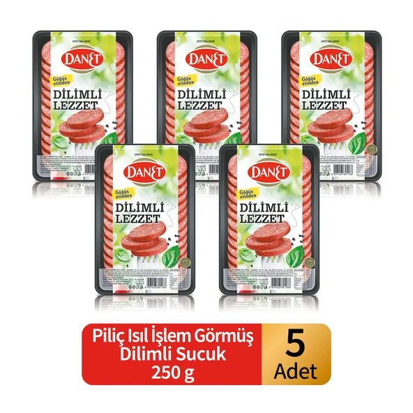 Danet Piliç Dilimli Sucuk I Isıl Işlem Görmüş I 250 G X 5 ADET ürün görseli